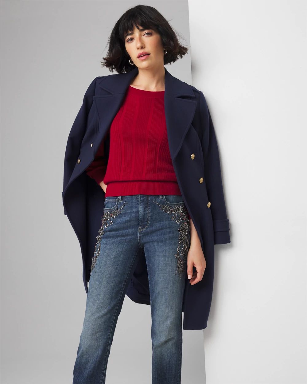 badmamajamaページ Bootcut jeans with zip pockets Blue For Women | Maje